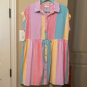 Colorful Striped Kids Dress